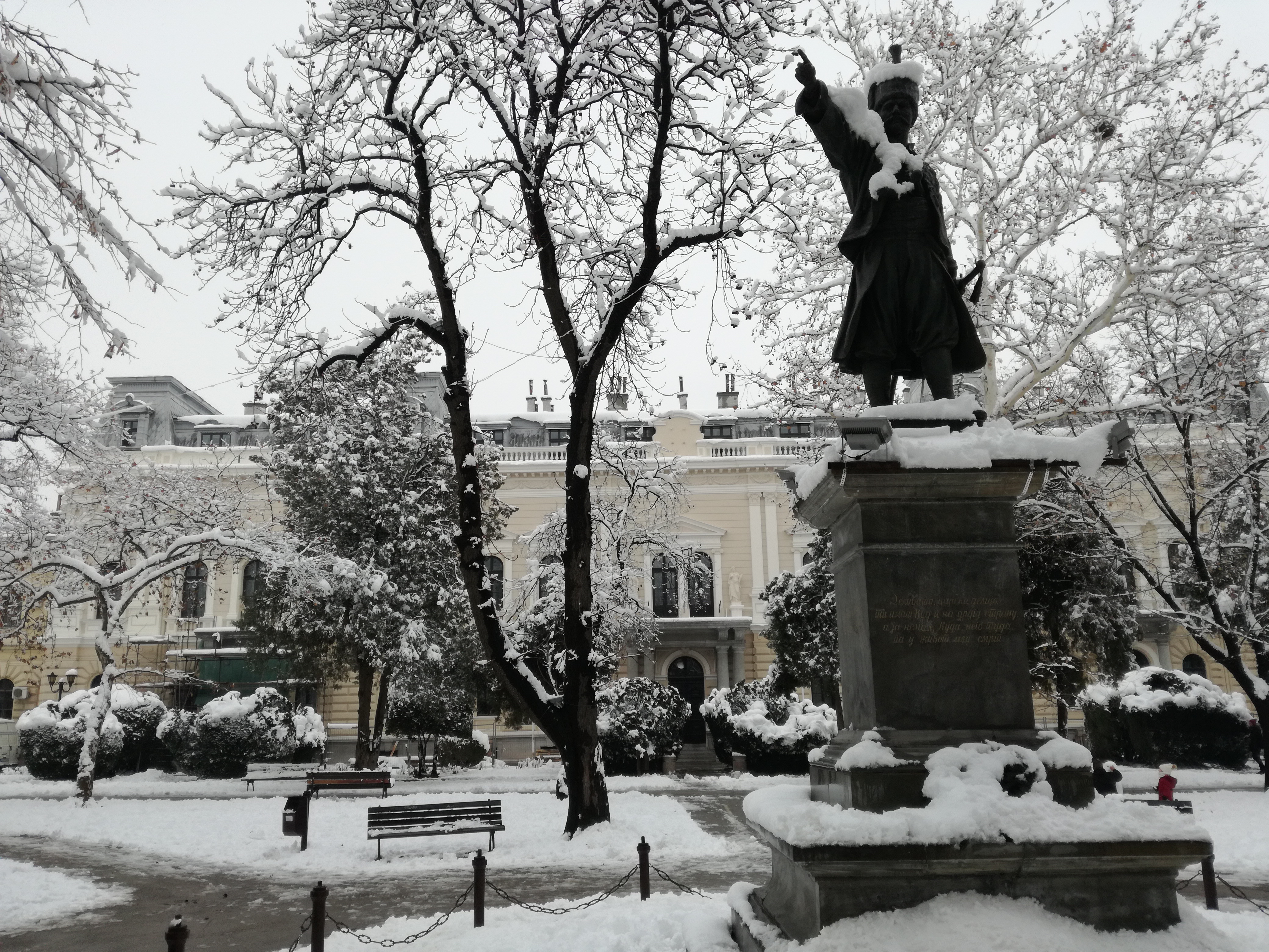 Park zima sneg vreme pozarevac zima