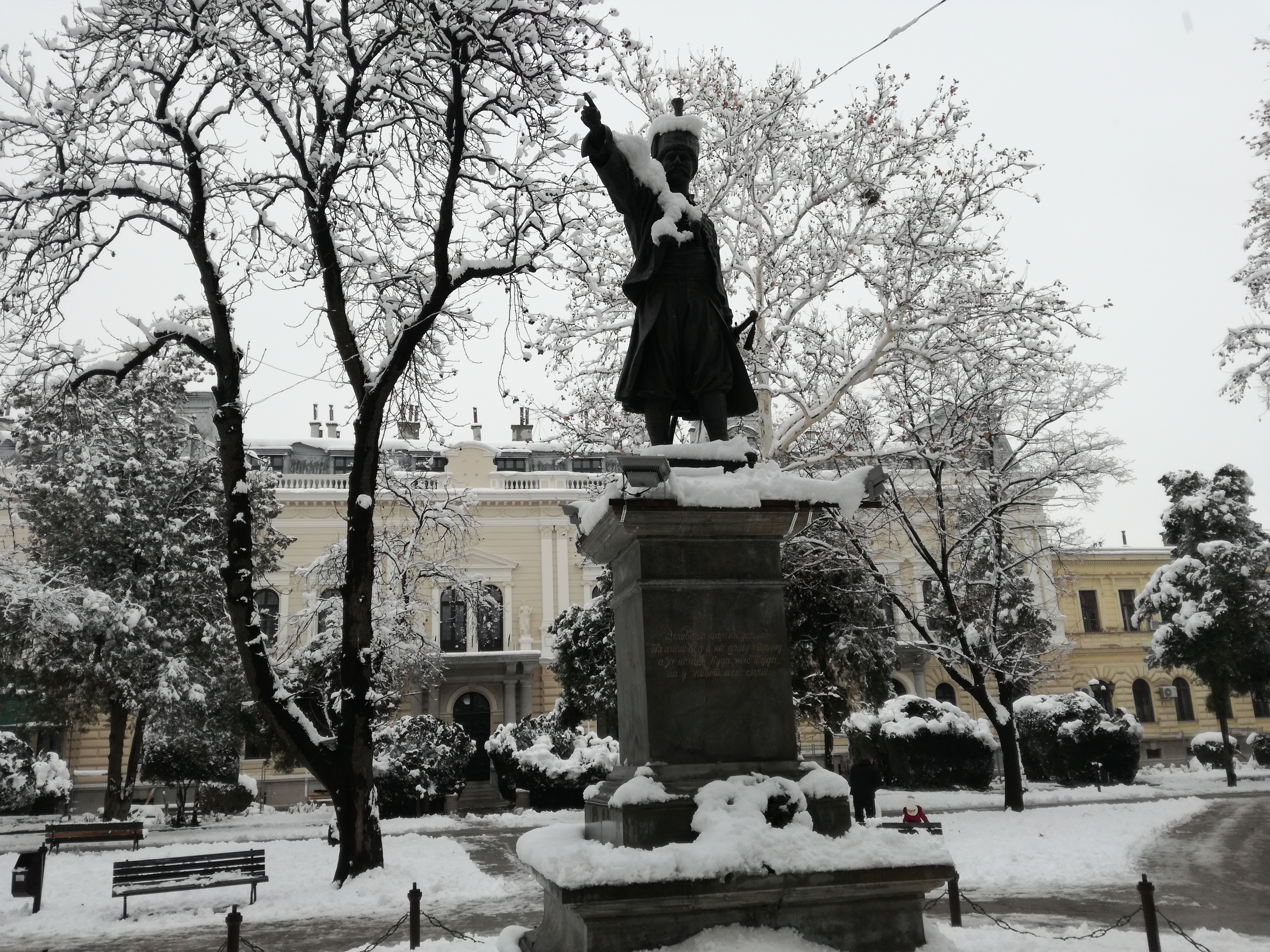 Sneg vreme park pozarevac zima