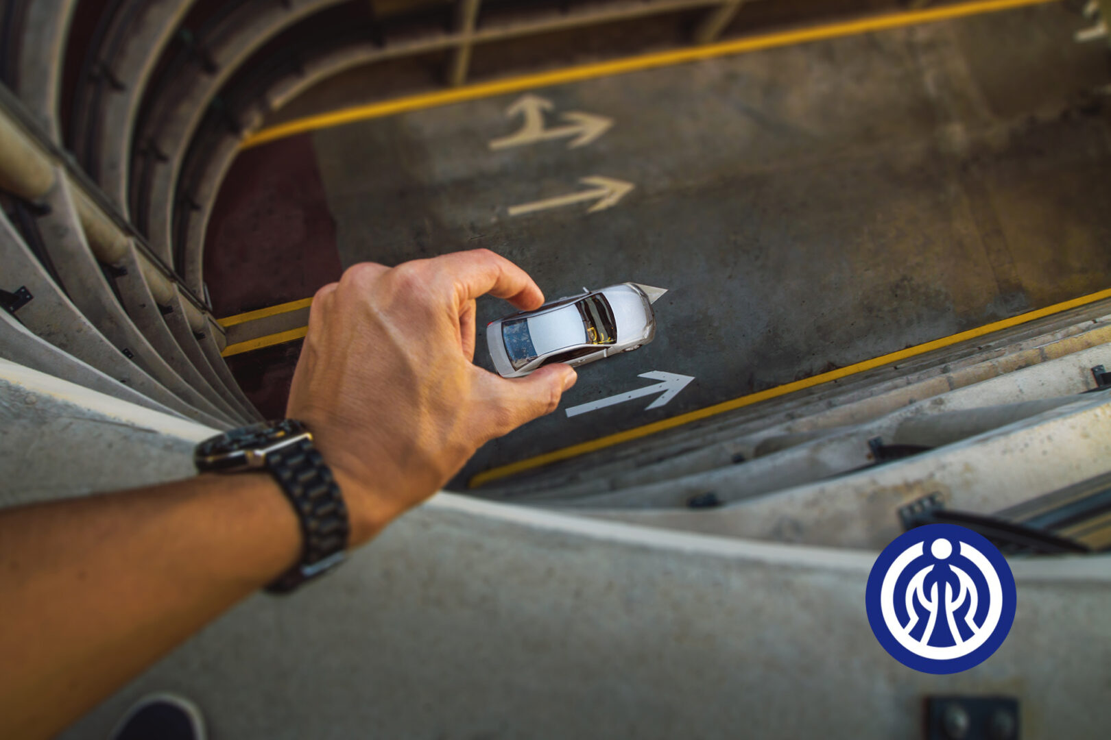 Businesswoman with protective gloves and face mask at office