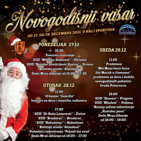 Požarevac: NOVOGODIŠNJI VAŠAR počinje danas u Hali sportova!