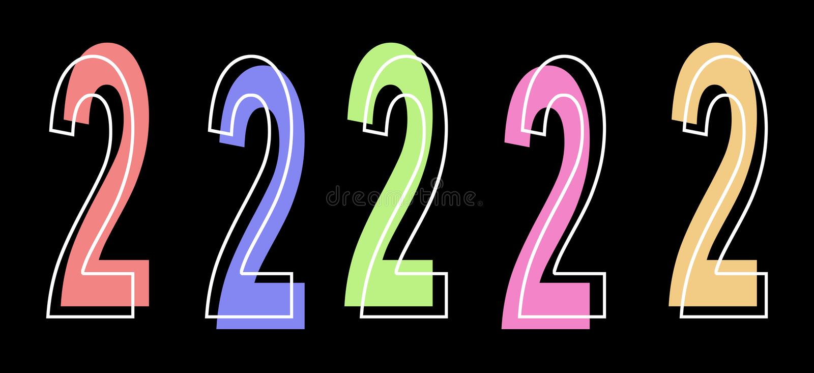 Numbers two black background printing t shirts banners font advertising inscriptions