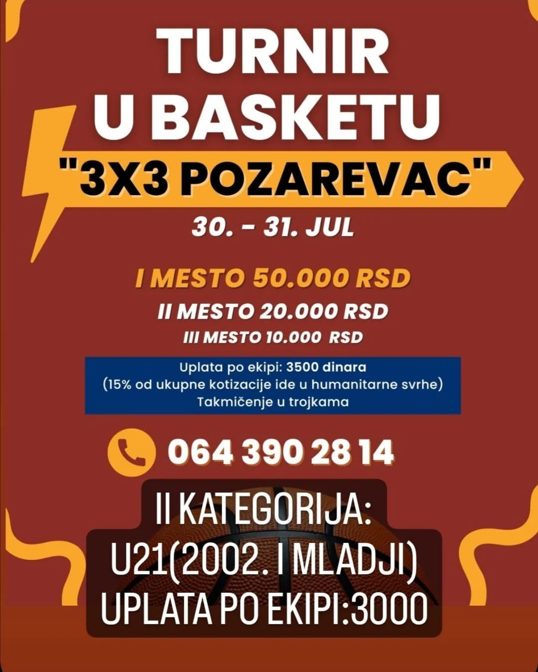 Turnir u basketu „3×3 Požarevac“