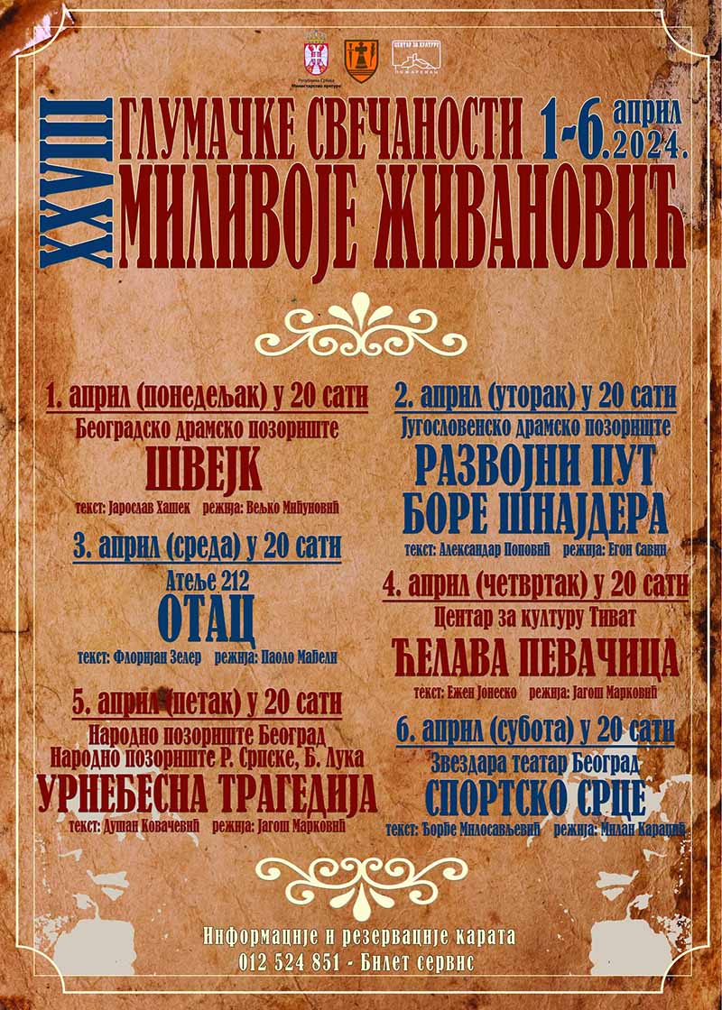 Počele 28. Glumačke svečanosti „Milivoje Živanović“
