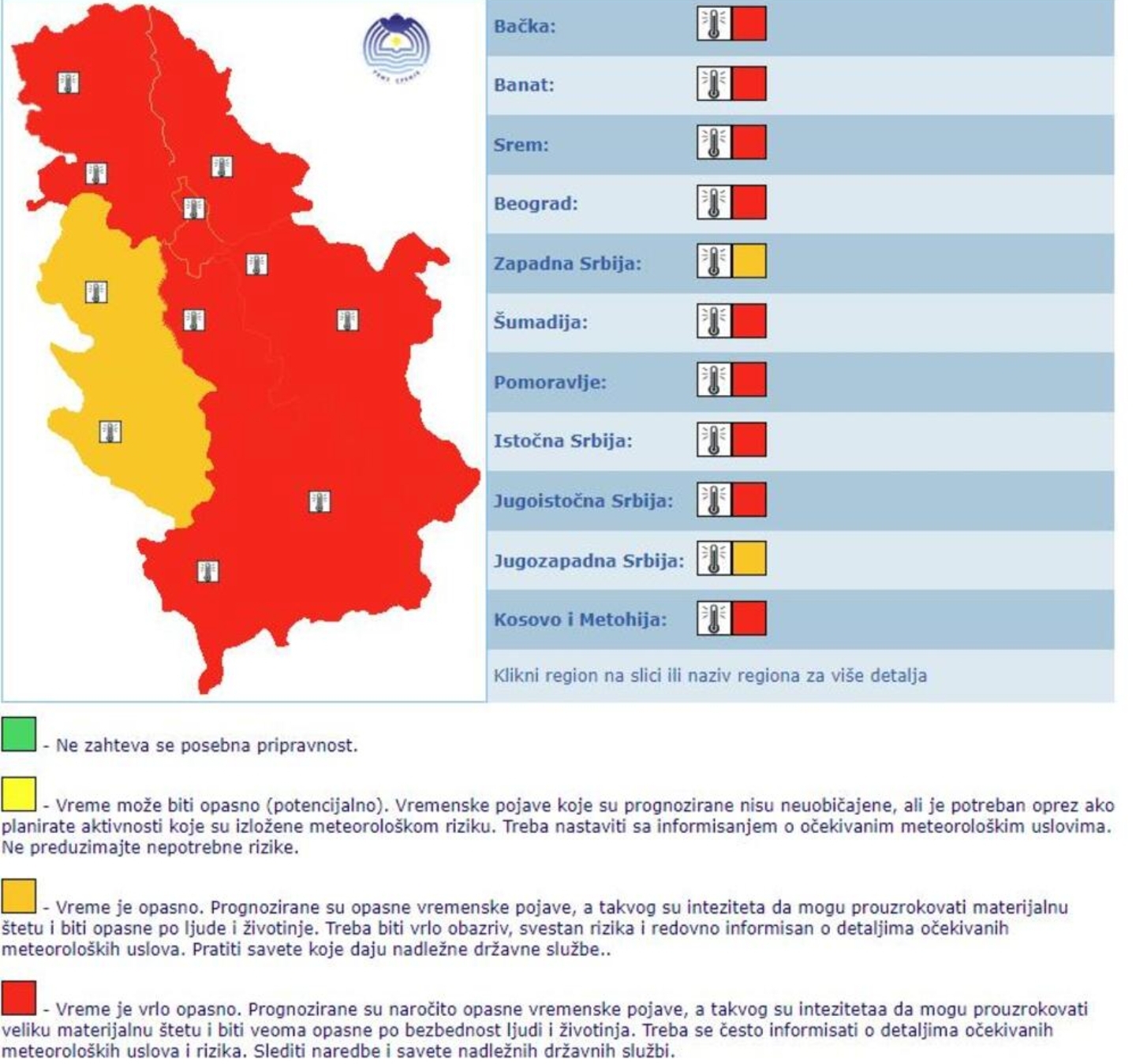 Upaljen crveni meteo alarm