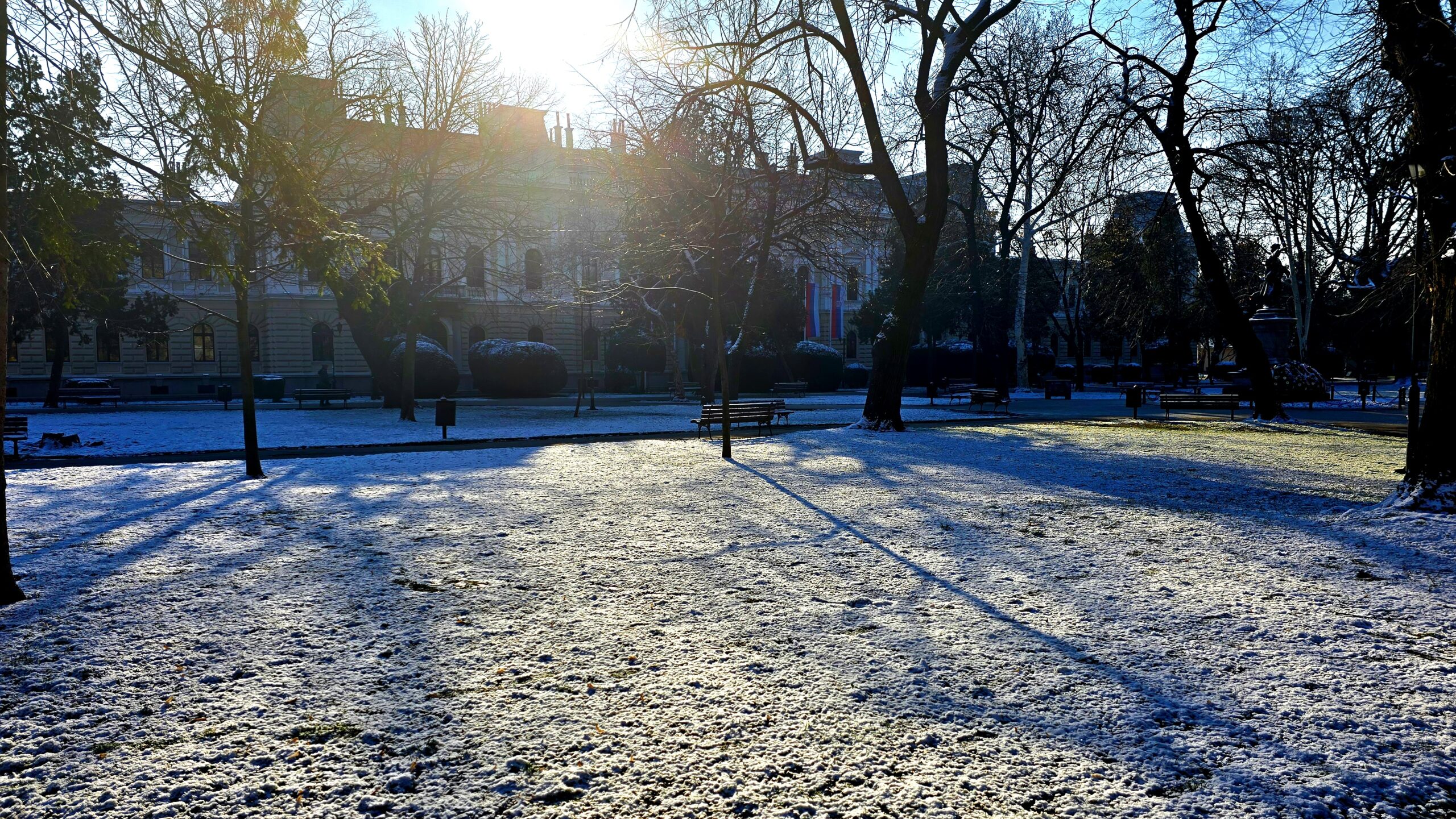 Zima Vreme Sneg Park