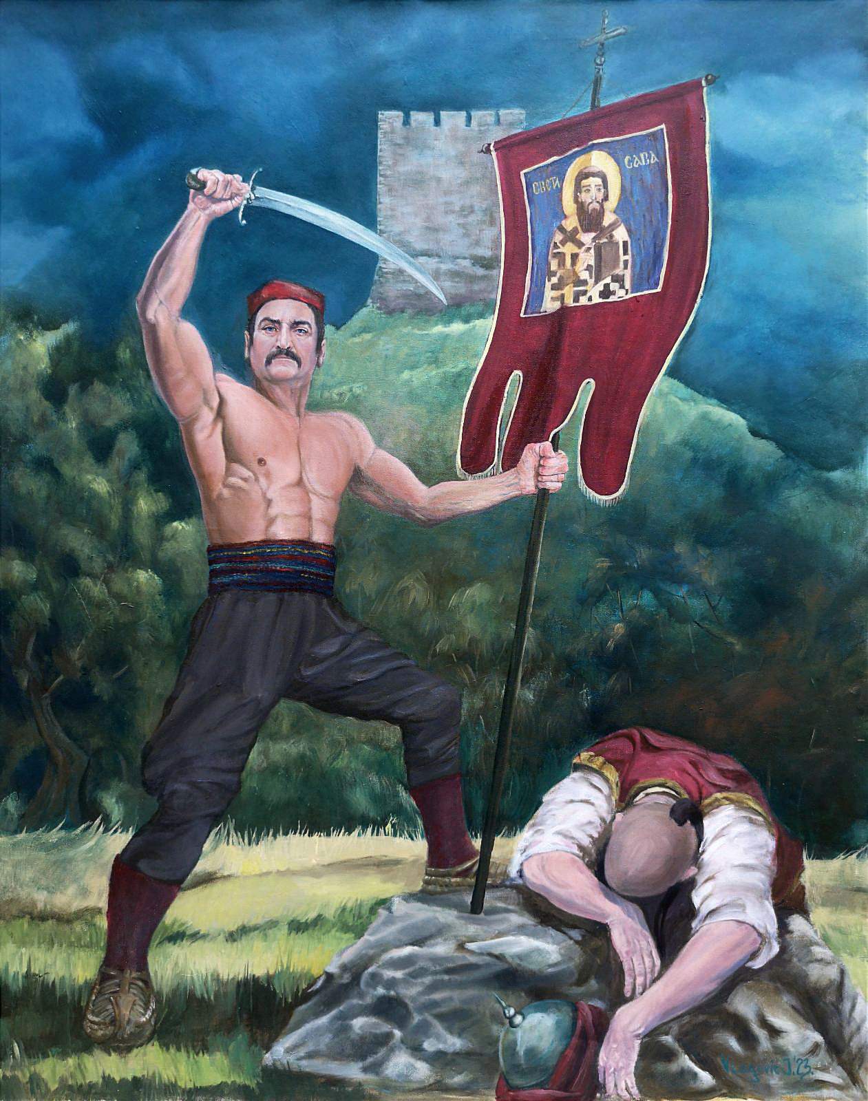 Janko halabura banatski ustanak 1594 ulje na platnu 100x80