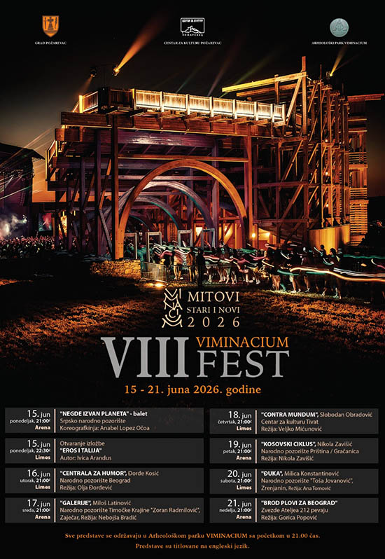Viminacium Fest po osmi put okuplja region: spektakl umetnosti od 15. do 21. juna u Viminacijumu