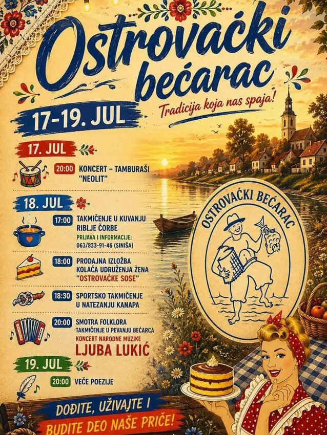 Ostrovaćki bećarac od 17. do 19. jula: Tri dana muzike, riblje čorbe, folklora i dobre zabave
