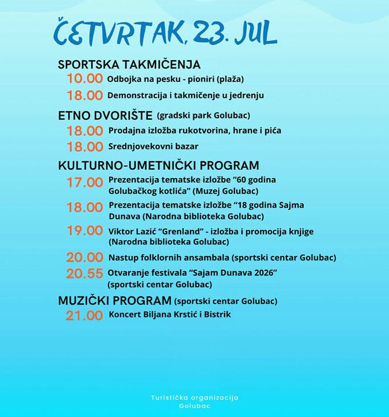 Počinje 18. Sajam Dunava: Četiri dana bogatog programa u Golupcu