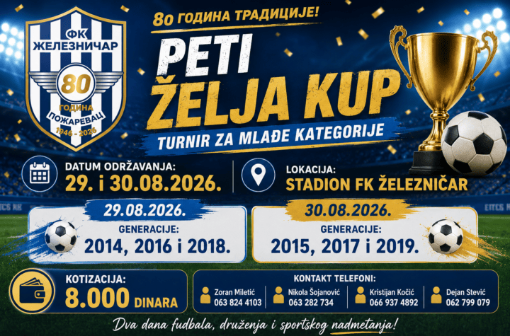 Turnir za mlade kategorije na stadionu FK Železničar u Požarevcu.