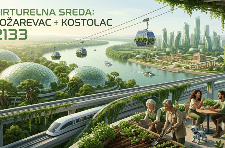 Vizualizacija budućeg razvoja Požarevca i Kostolca sa zelenim tehnologijama.