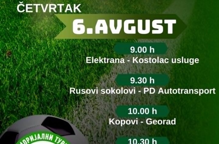 Najava 8. Memorijalnog turnira 'Miomir Cvijić – Ris' u Požarevcu.