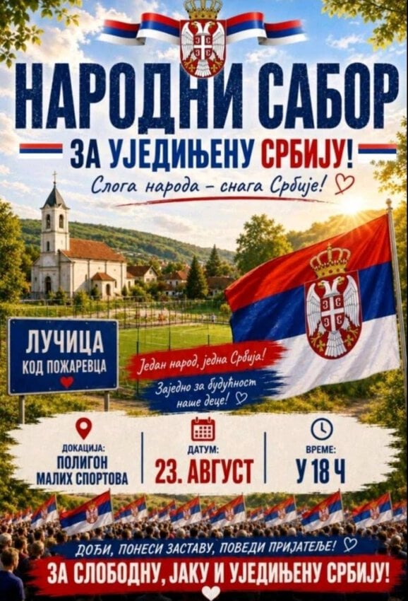 VELIKI NARODNI SABOR U LUČICI: „ZA UJEDINJENU SRBIJU“