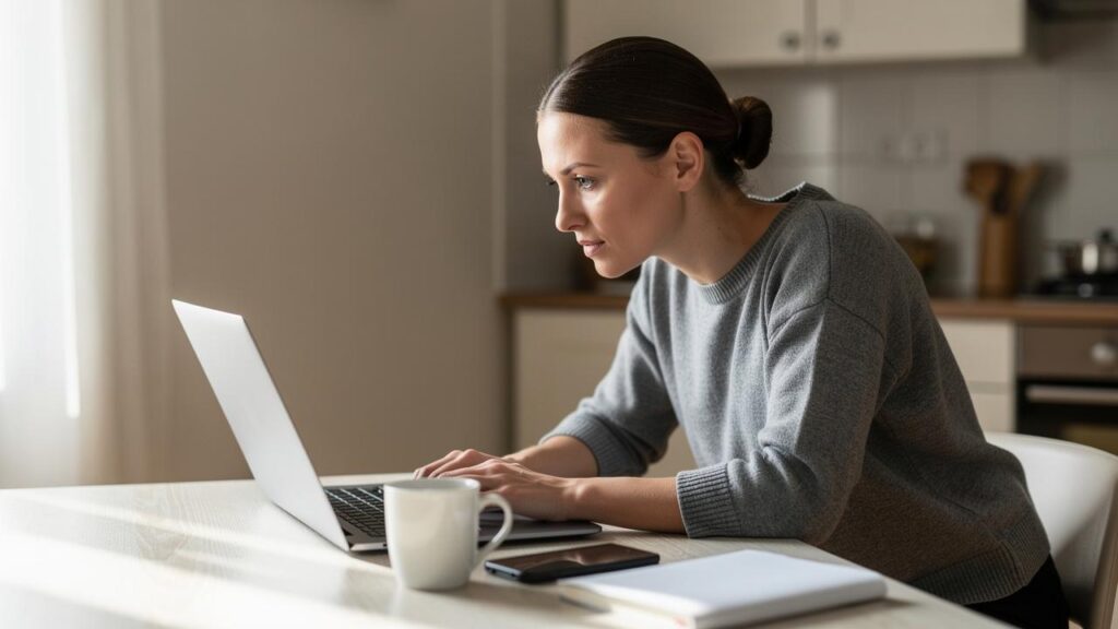 Zena laptop kuhinja sto