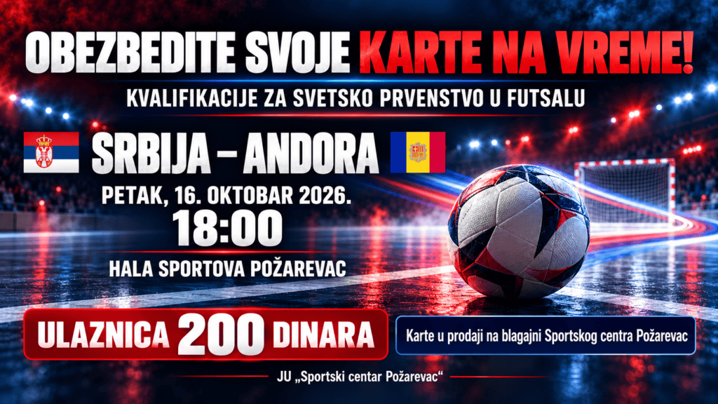Serbia–Andorra futsal qualifier poster