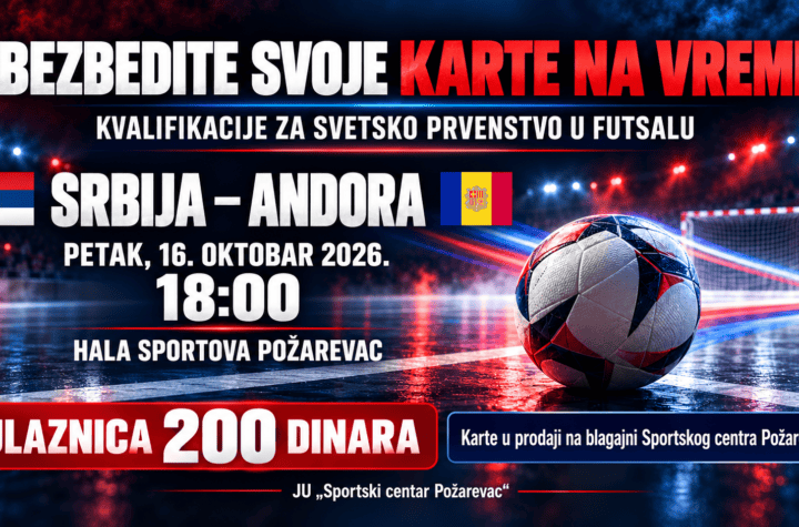 Serbia–Andorra futsal qualifier poster